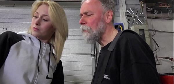  Old-n-Young.com - Daniela C - Blondie gets a special service in the garage